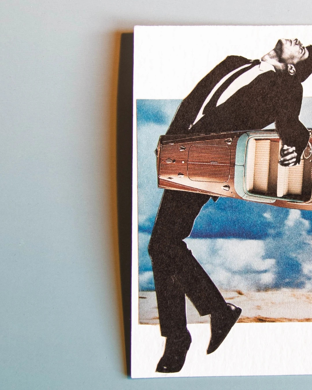 Collage original firmado con figura y paisaje – pieza única – Art 2