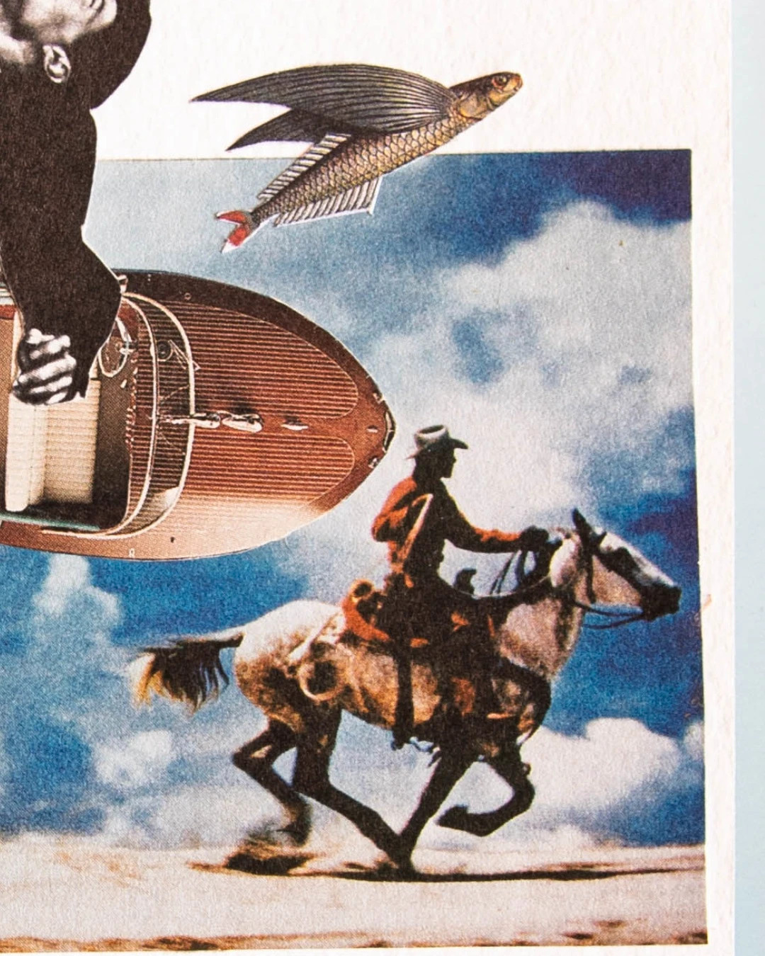 Collage original firmado con figura y paisaje – pieza única – Art 4