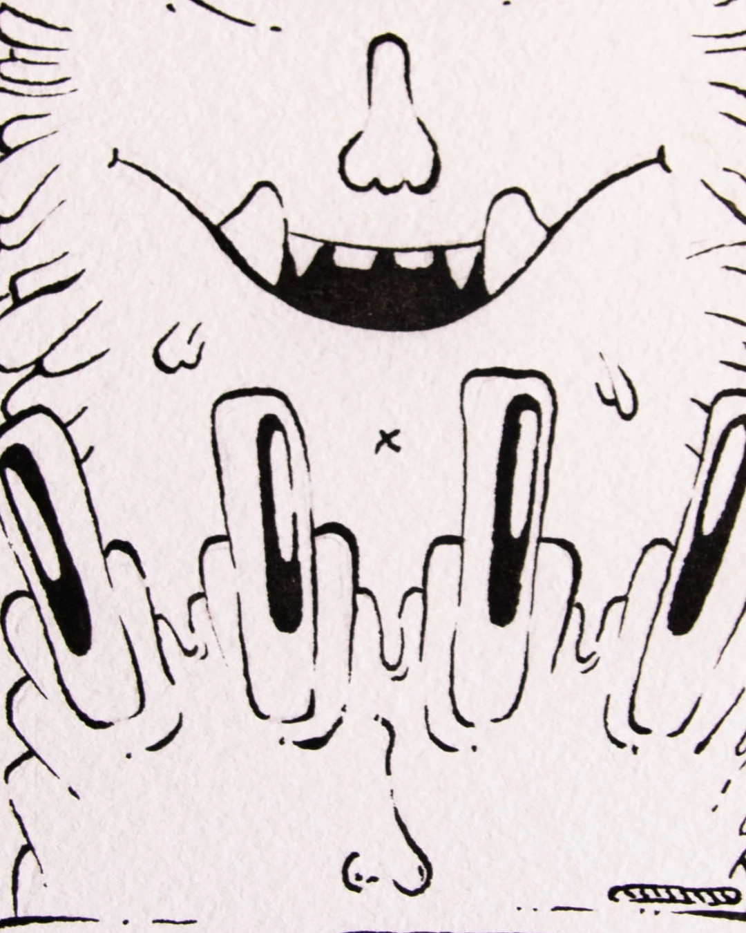 Ilustración original fantástica en blanco y negro 20 × 10 cm – Art 4