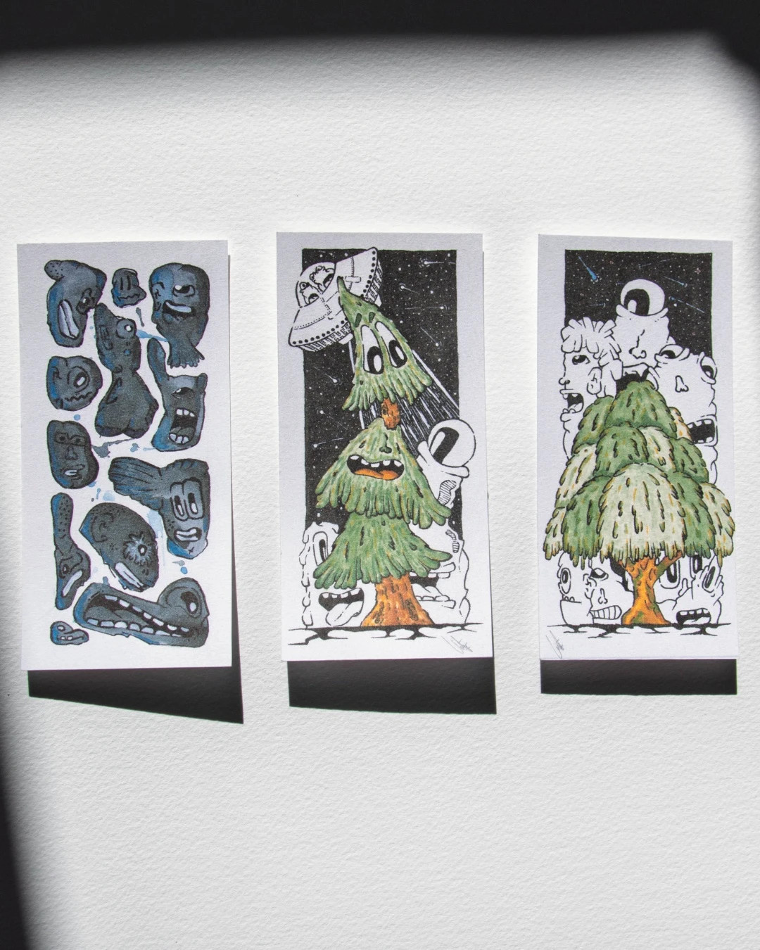 Pack 3 marcapáginas print 7 × 15 cm – ilustraciones originales – Art 2