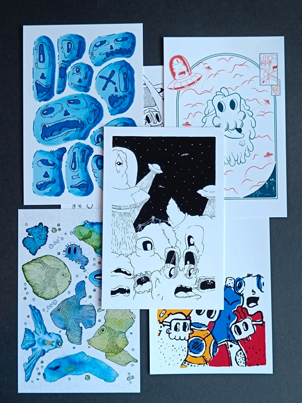 Oferta Art conjunto de 6 postales ilustradas edición limitada ganga