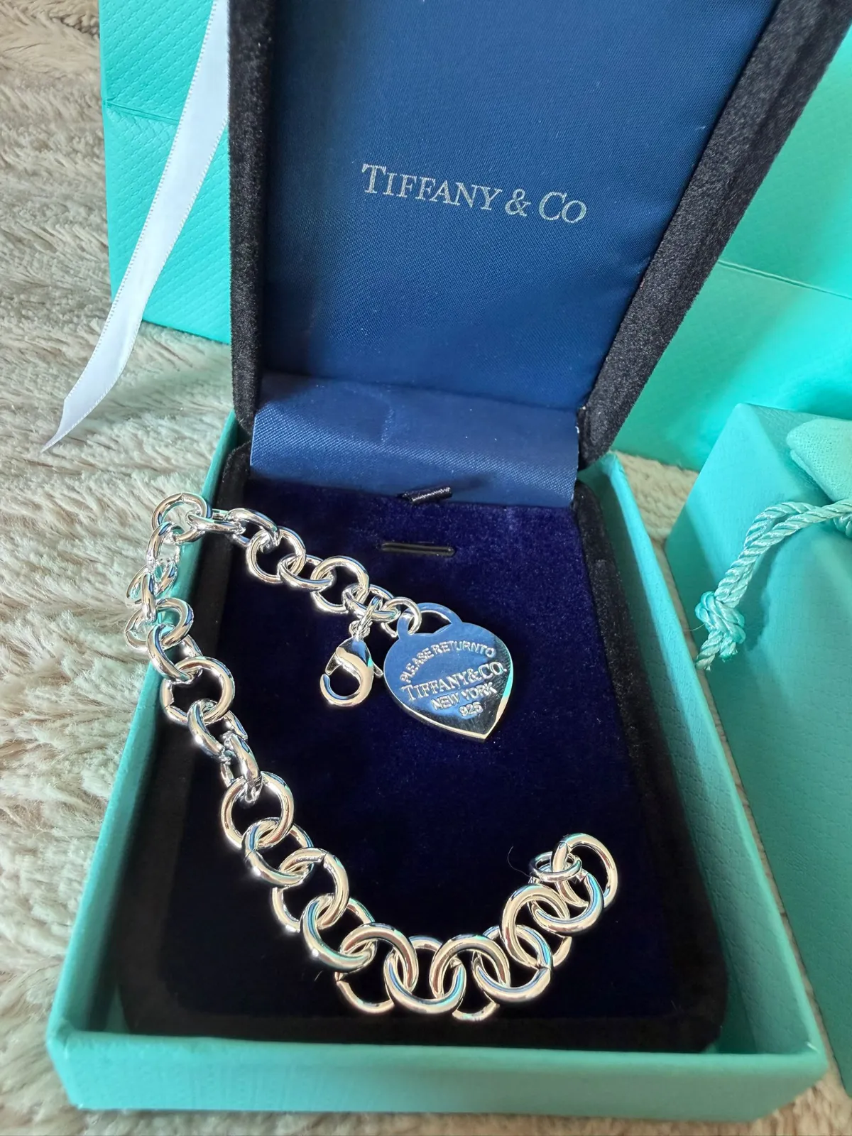 Bracelet chaîne Tiffany & Co argenté 8