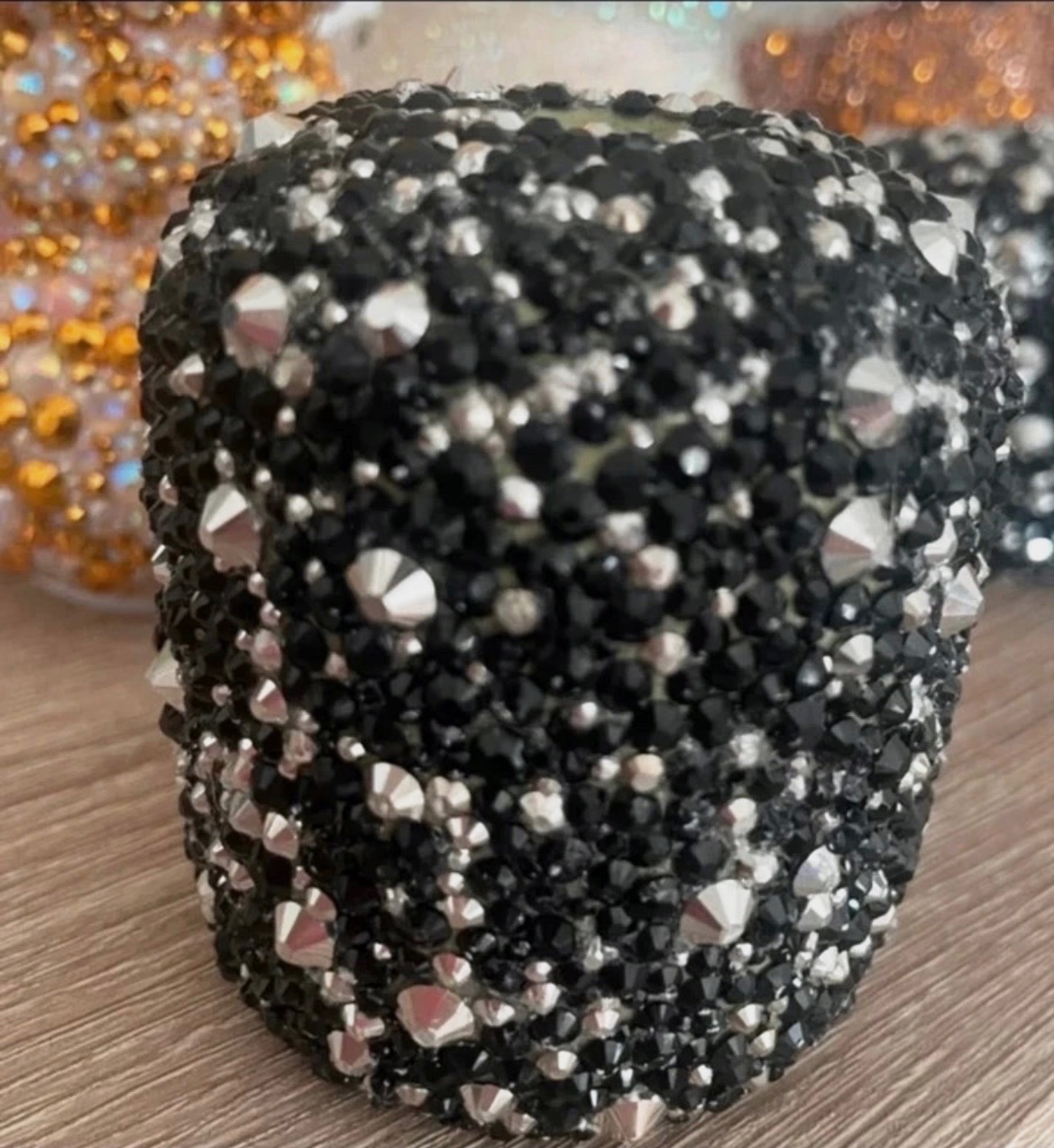 Bougeoirs en céramique  customiser en strass – Fait mains 4