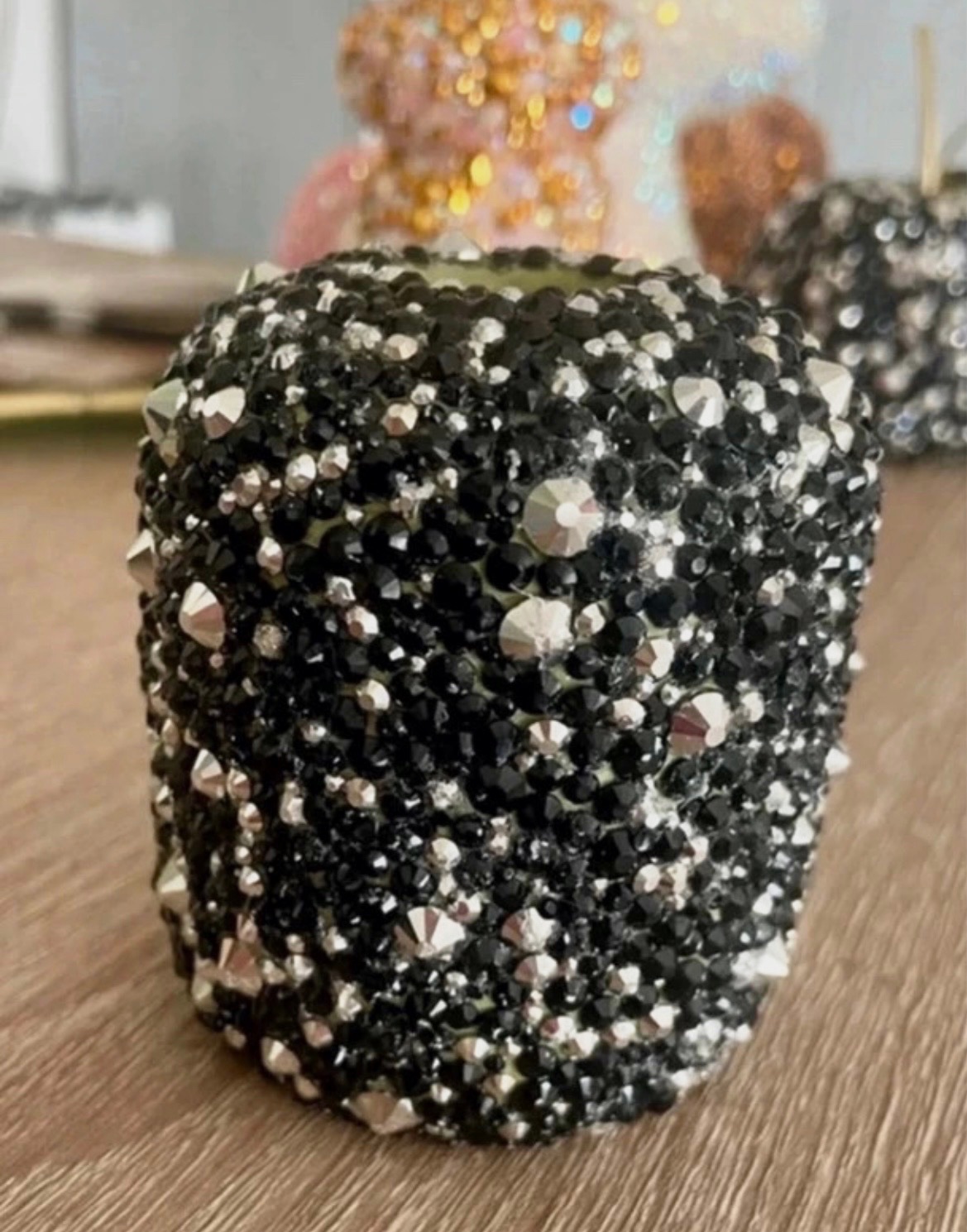 Bougeoirs en céramique  customiser en strass – Fait mains 5