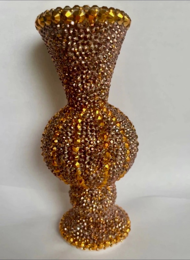 Vase customiser en strass  – Fabrication artisanale 2