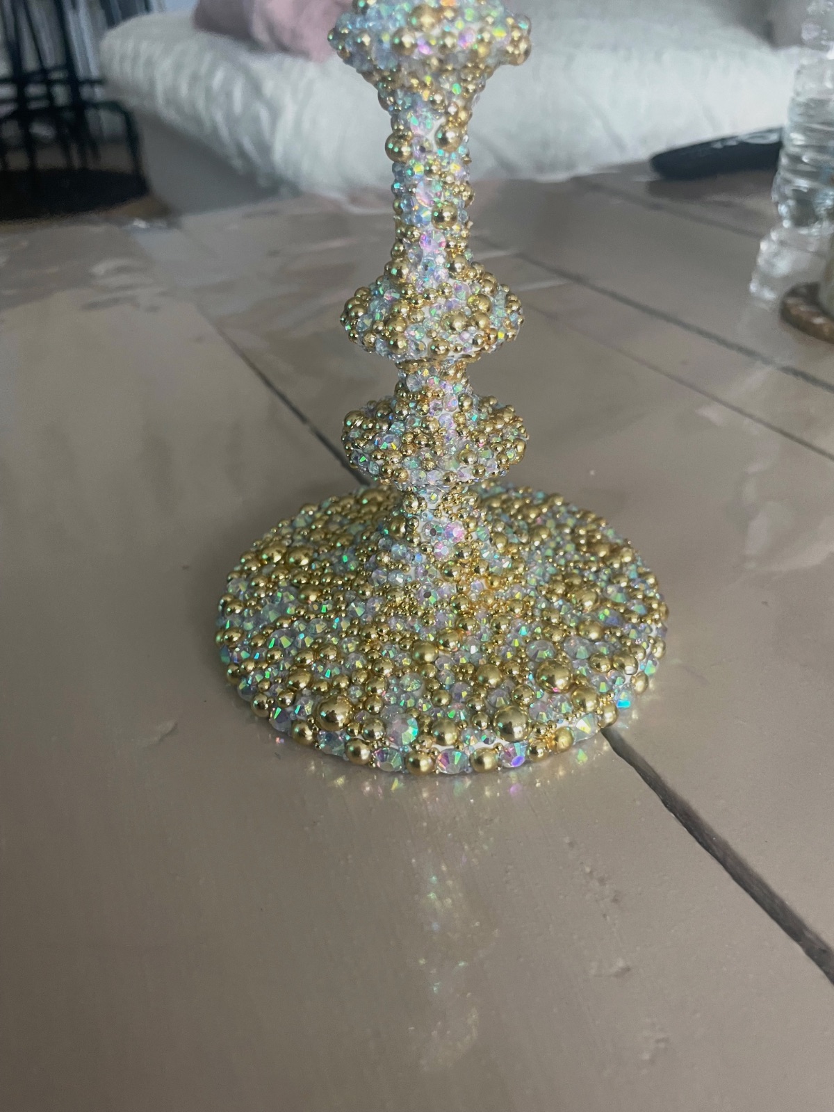 Bougeoirs customiser en strass – Fait mains 3