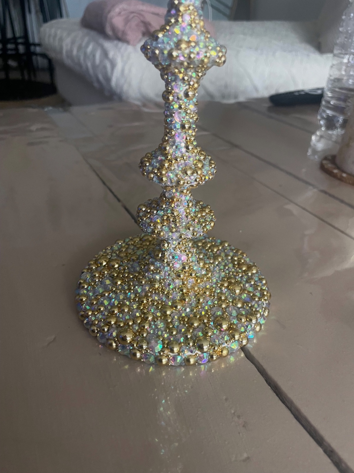 Bougeoirs customiser en strass – Fait mains 4