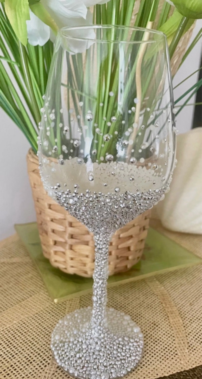 Verre customiser en strass – fait main 2