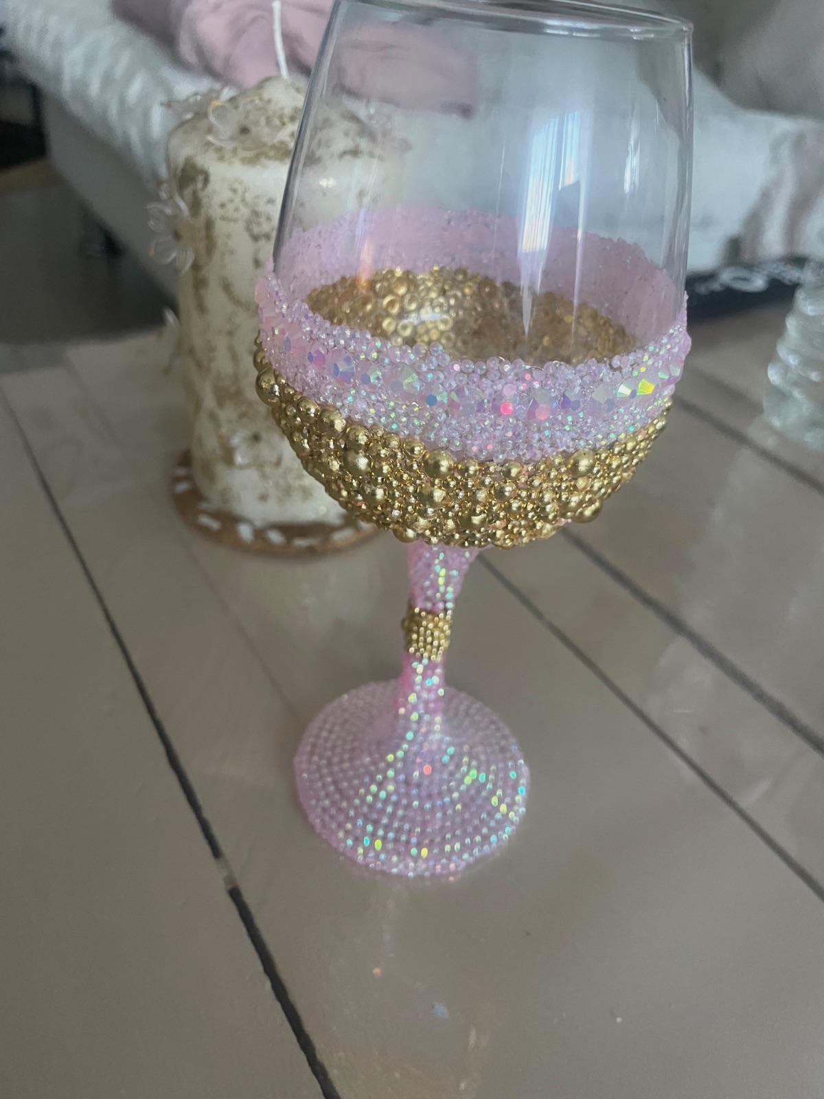 Verre customiser en strass – création 5