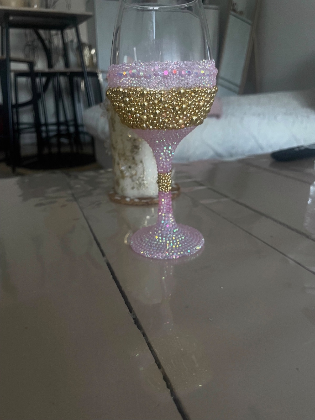 Verre customiser en strass – création 3