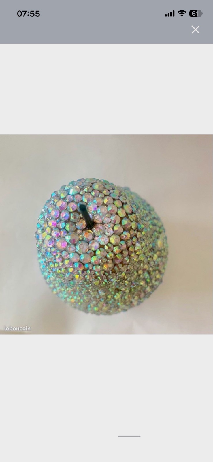 Poire décorative recouverte de strass irisés – Fait mains 6