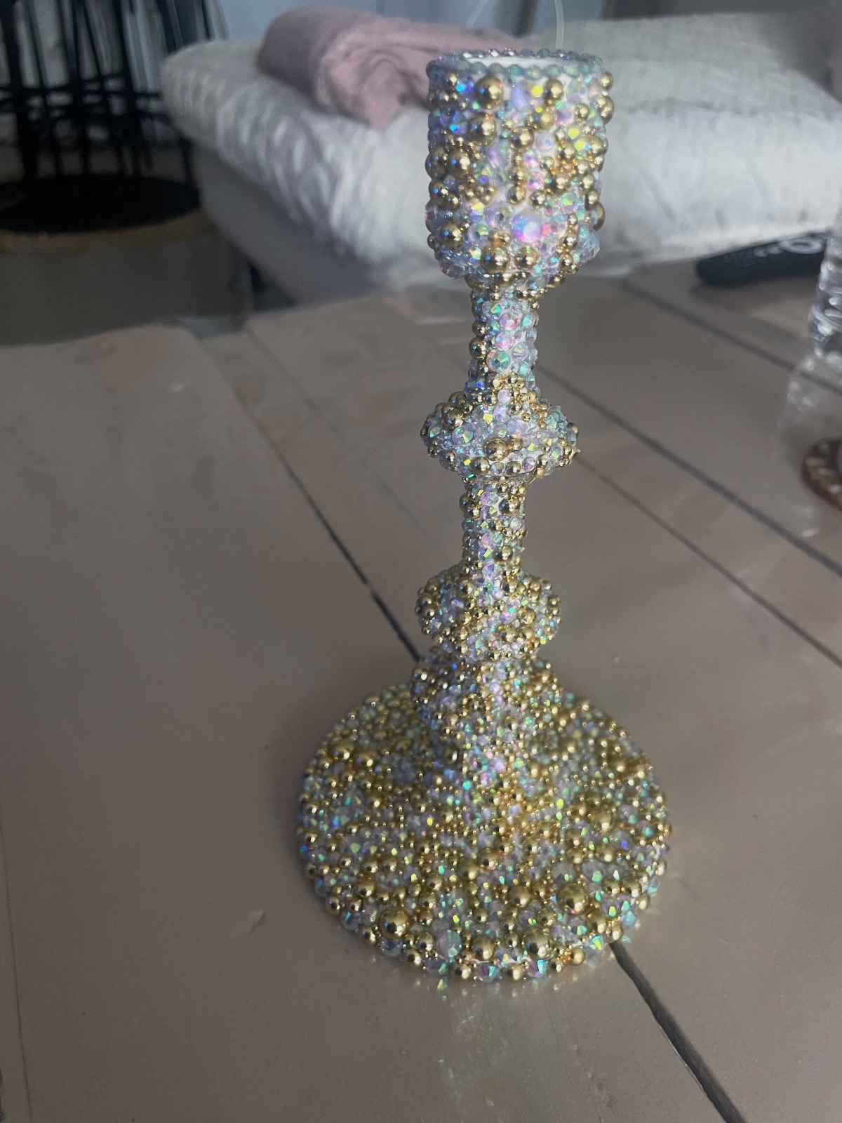 Bougeoirs customiser en strass – Fait mains 5