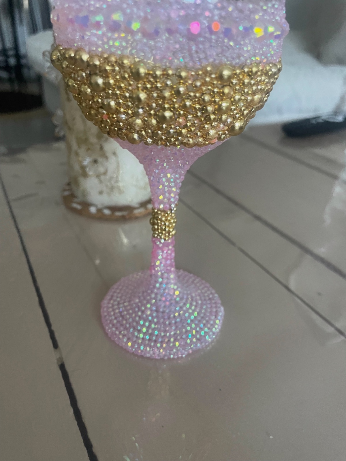 Verre customiser en strass – création 6