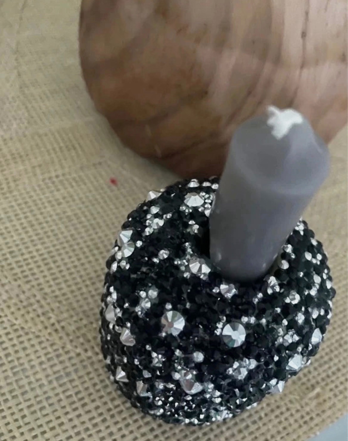 Bougeoirs en céramique  customiser en strass – Fait mains 8