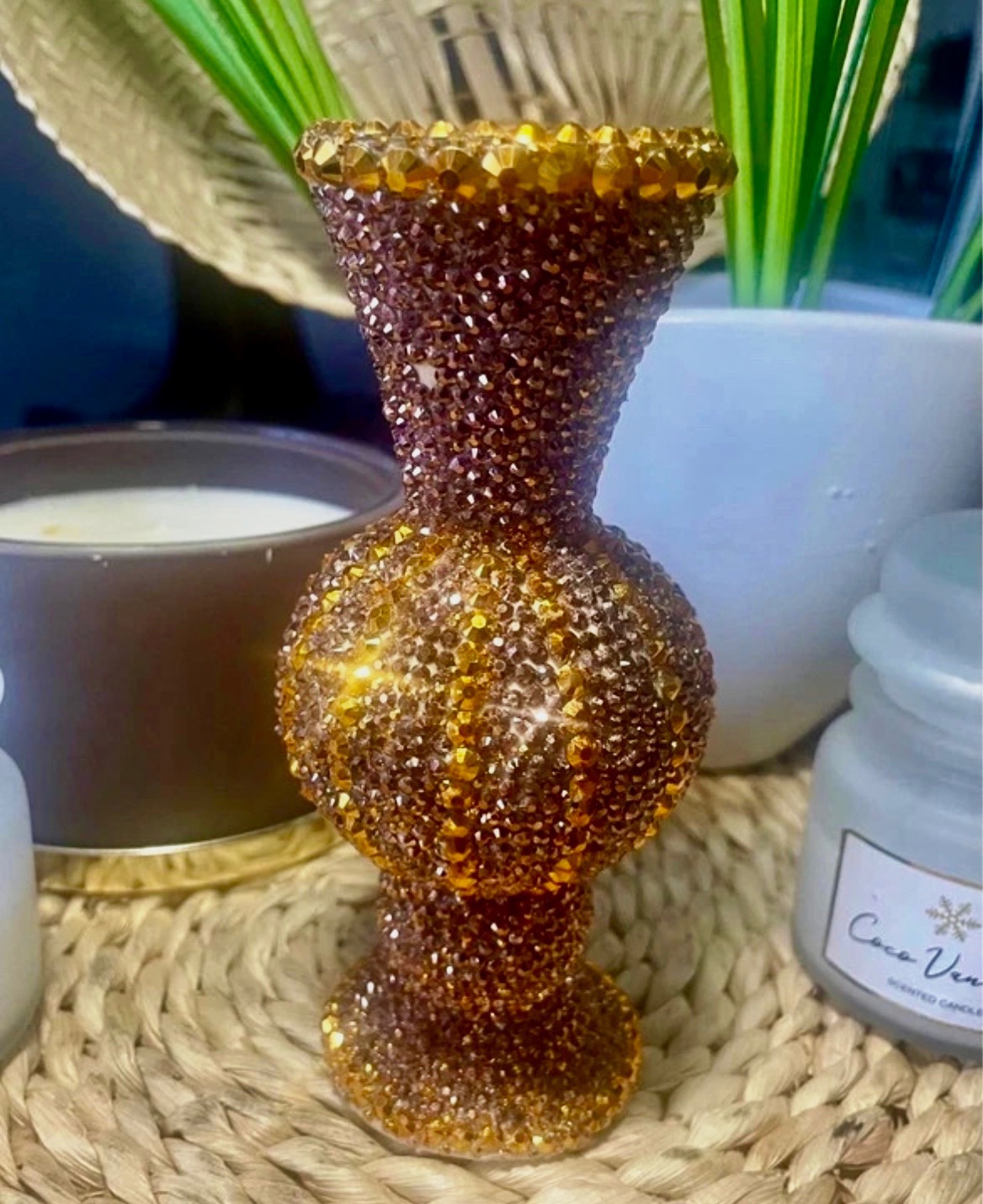 Vase customiser en strass  – Fabrication artisanale 4