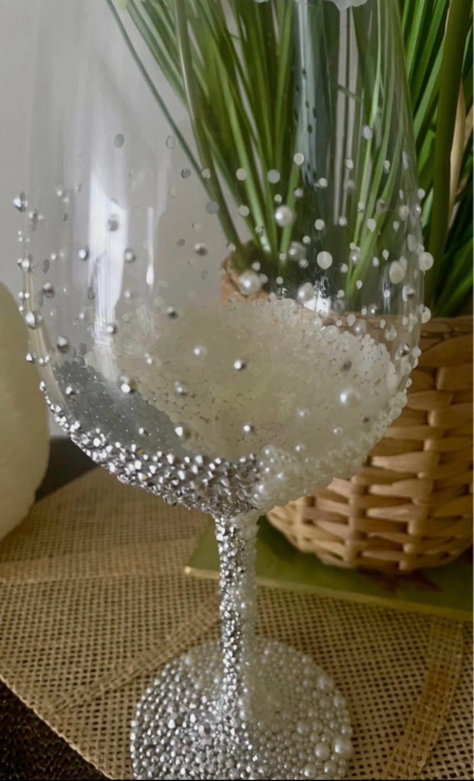 Verre customiser en strass – fait main 6