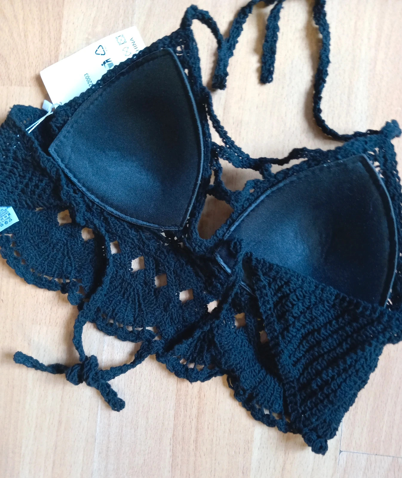 Crop top crochet noire bretelles réglable – Tendance – taille Taille unique 3