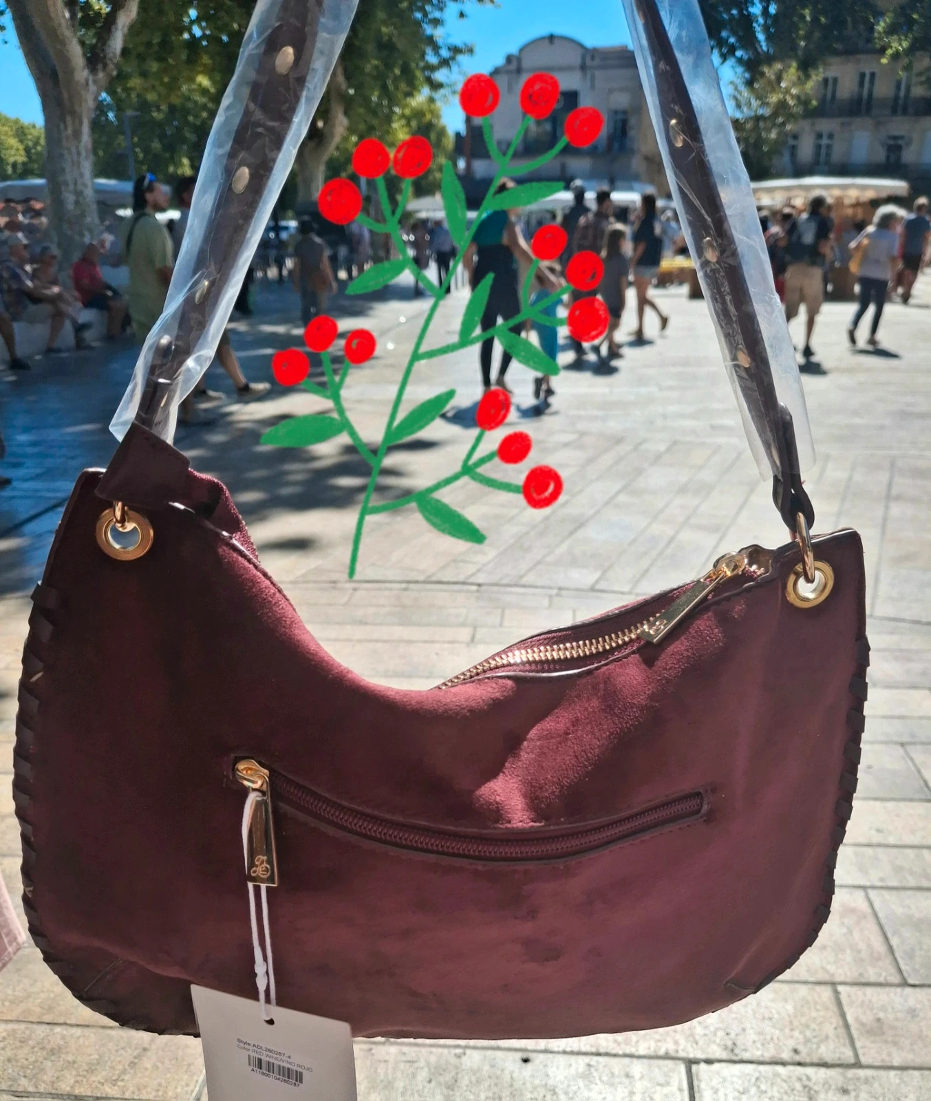 Sac bandoulière portable épaules couleur burgundi – abag 3