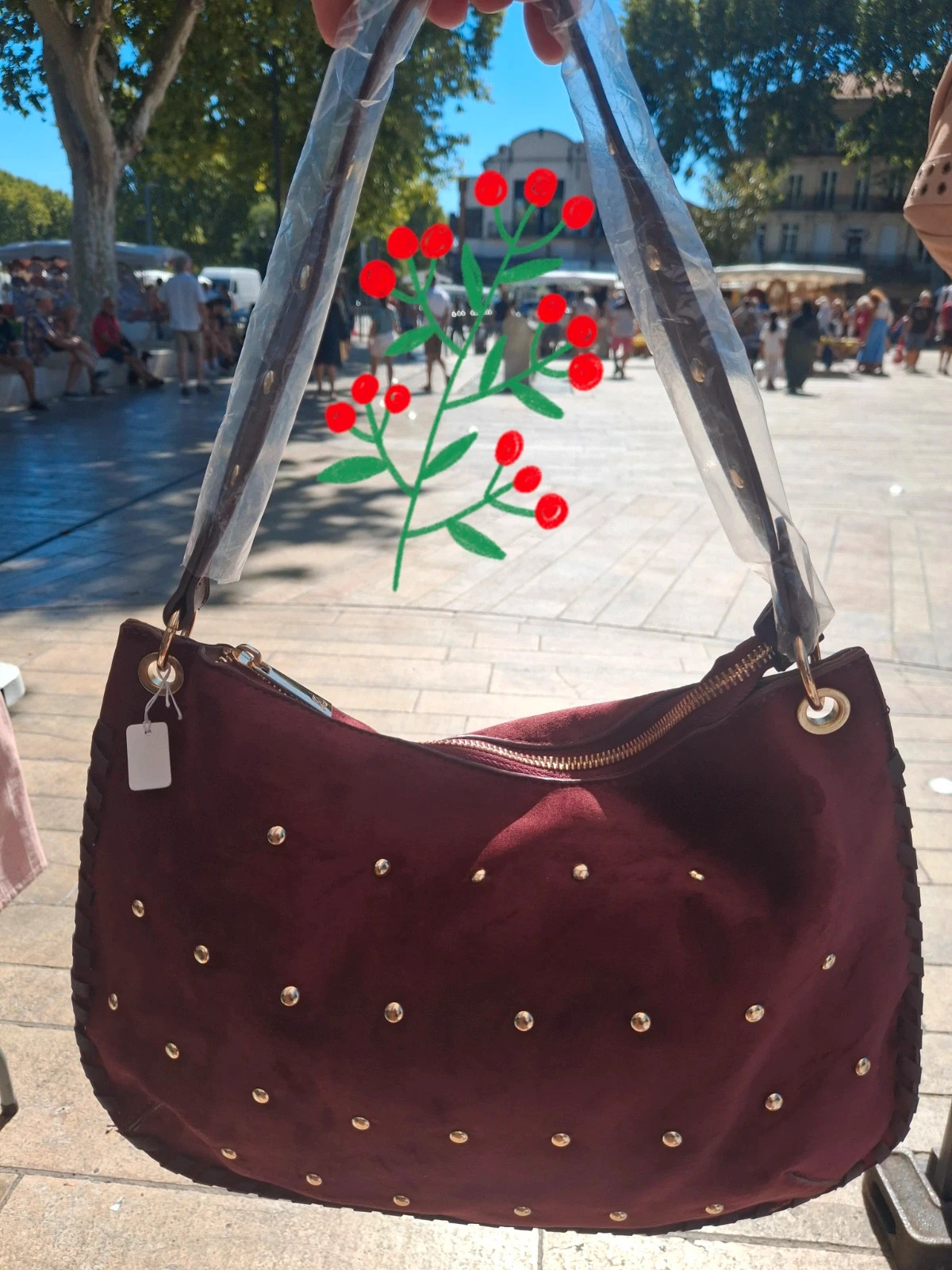 Sac bandoulière portable épaules couleur burgundi – abag