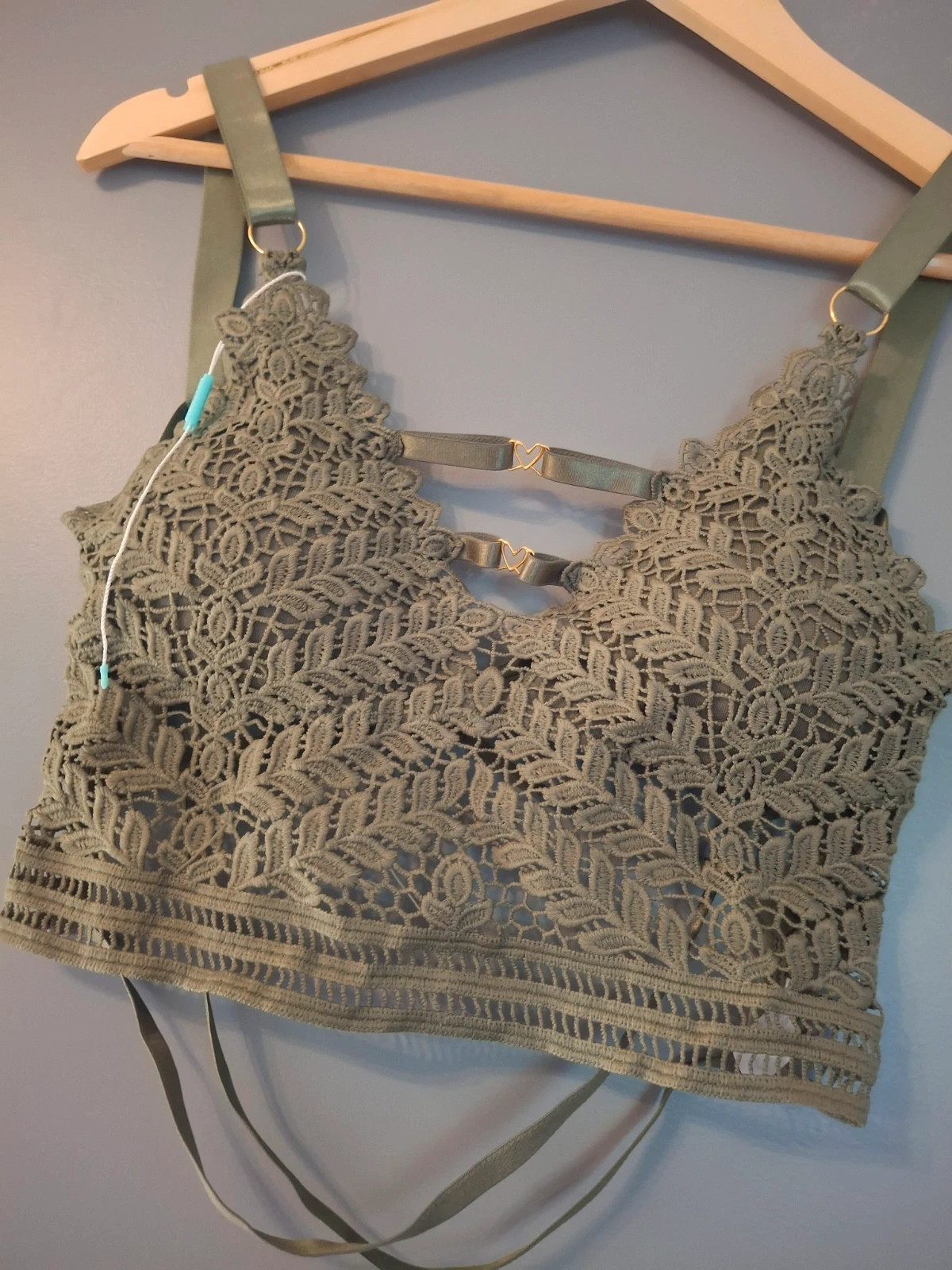 Bralette crop top dentelle crocheté dos croisé – kimery – taille Taille unique 2