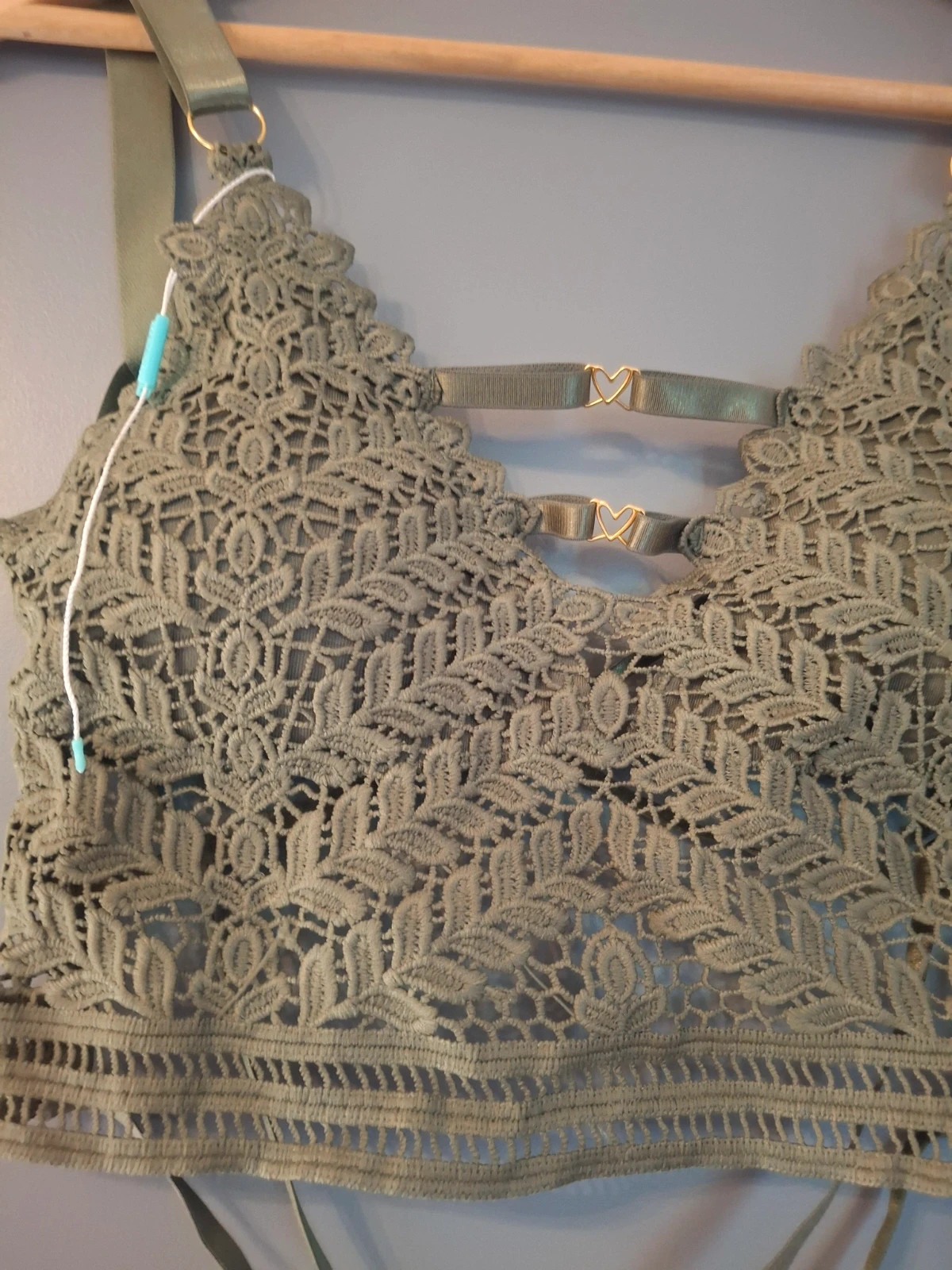 Bralette crop top dentelle crocheté dos croisé – kimery – taille Taille unique 3