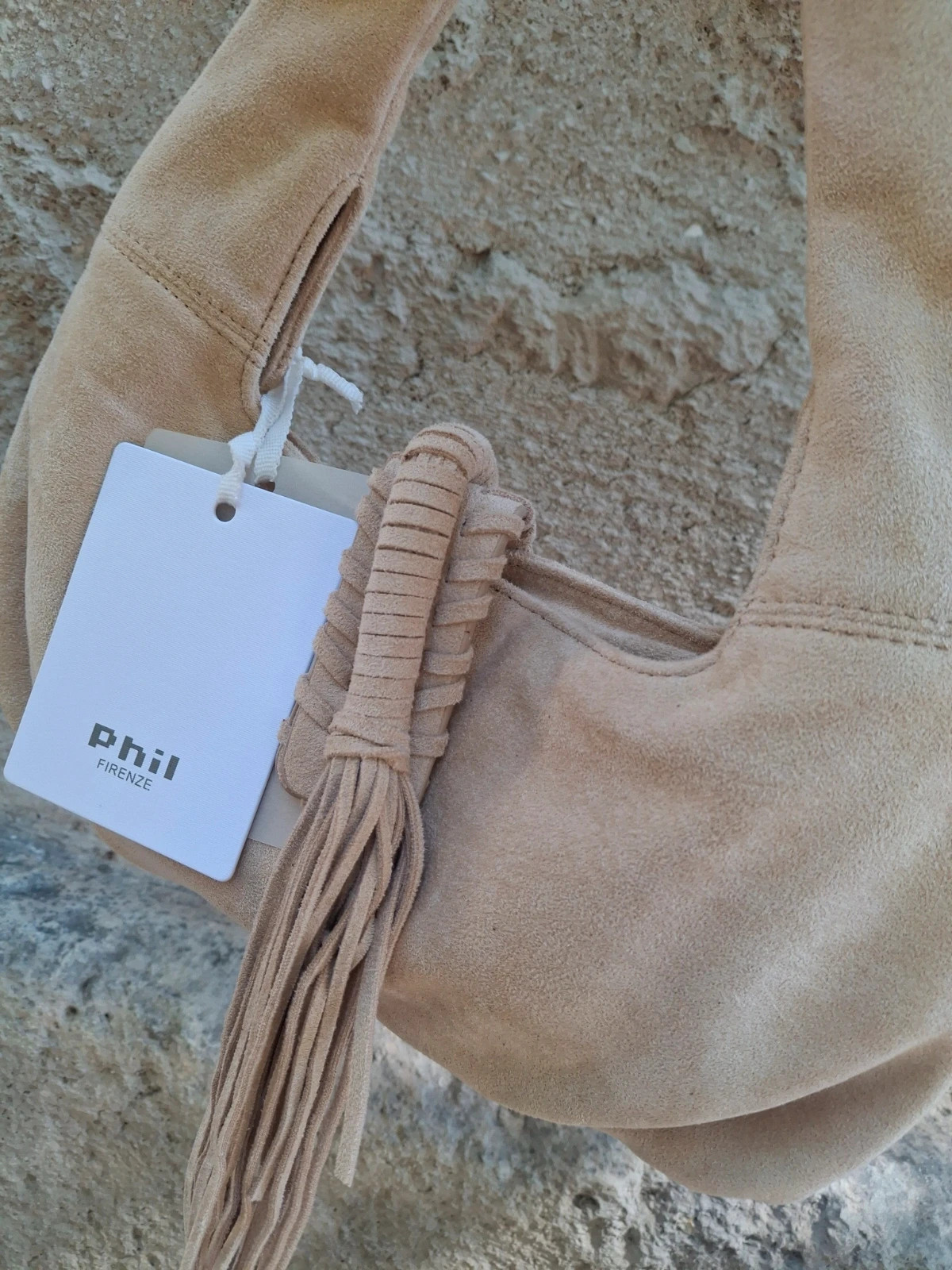 Petit sac franges style D'aimer couleur crème – Phil Firenze 2