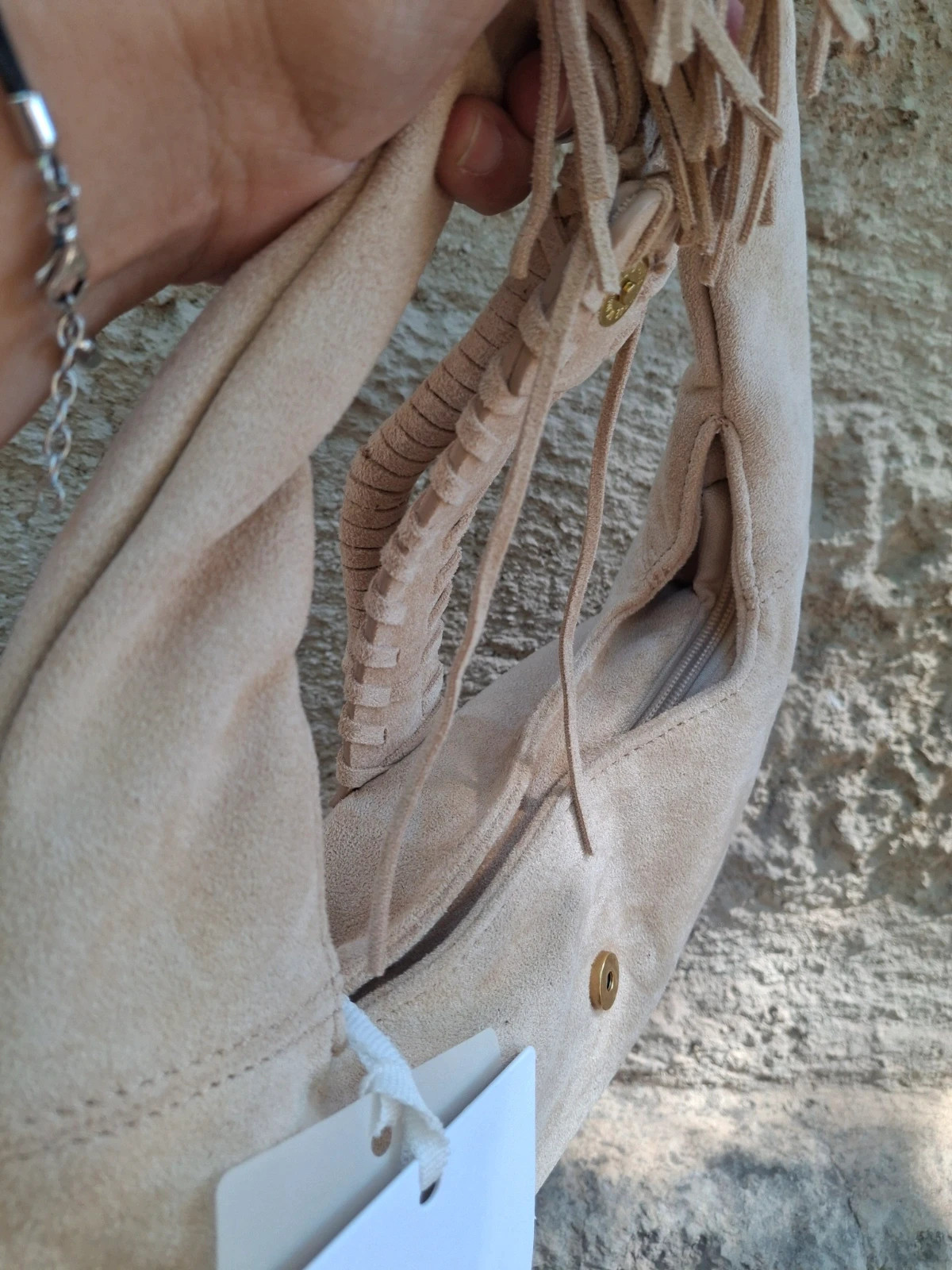 Petit sac franges style D'aimer couleur crème – Phil Firenze 3