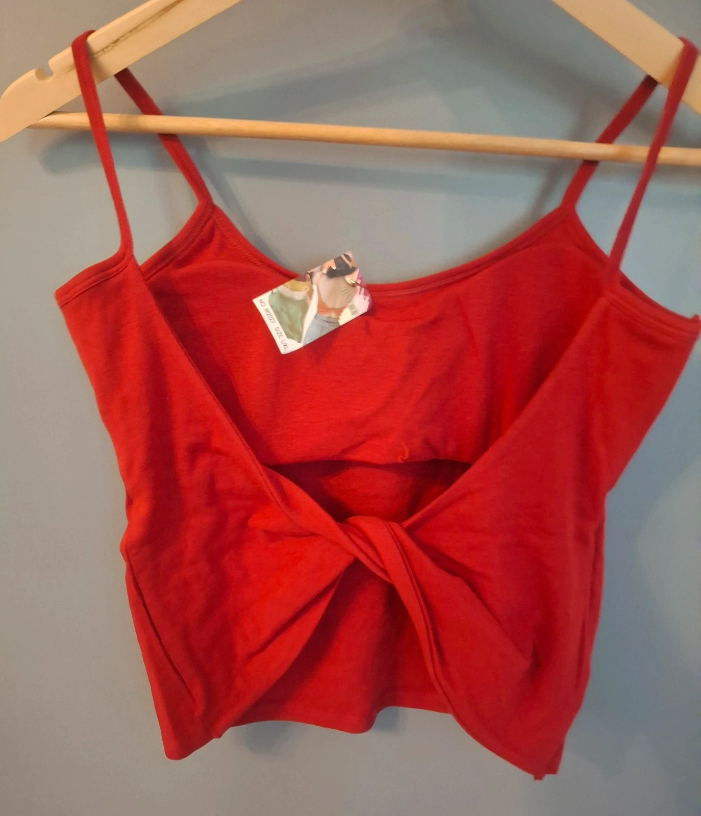 Débardeur crop top noué au dos en coton – Ancona – taille XL / 42 / 14