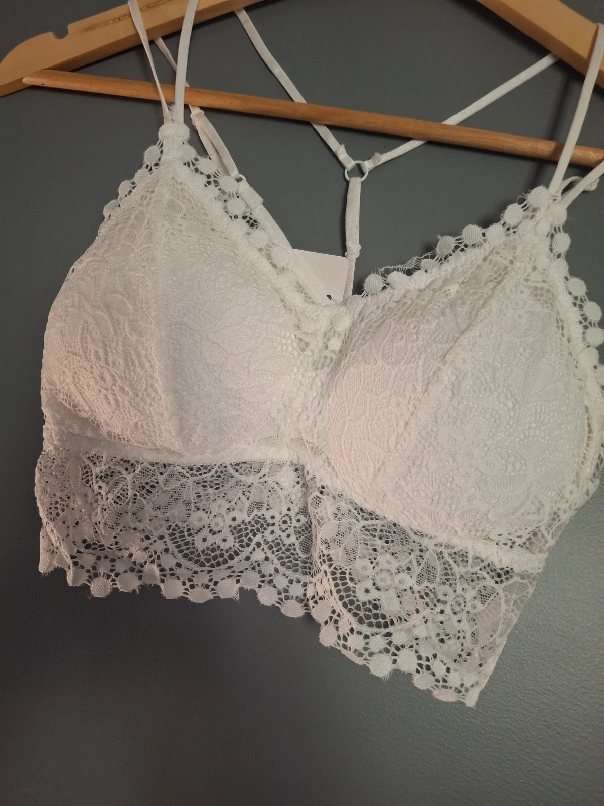 Bralette dentelle fine blanche tendance – kimery – taille Taille unique 2