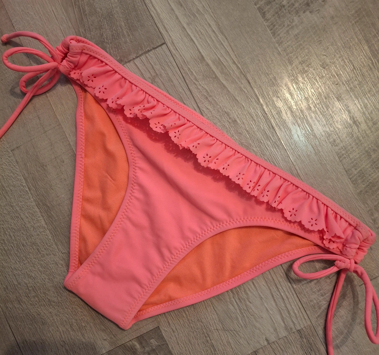 Maillot 2pces frou frou corail – Ray – taille L / 40 / 12 3