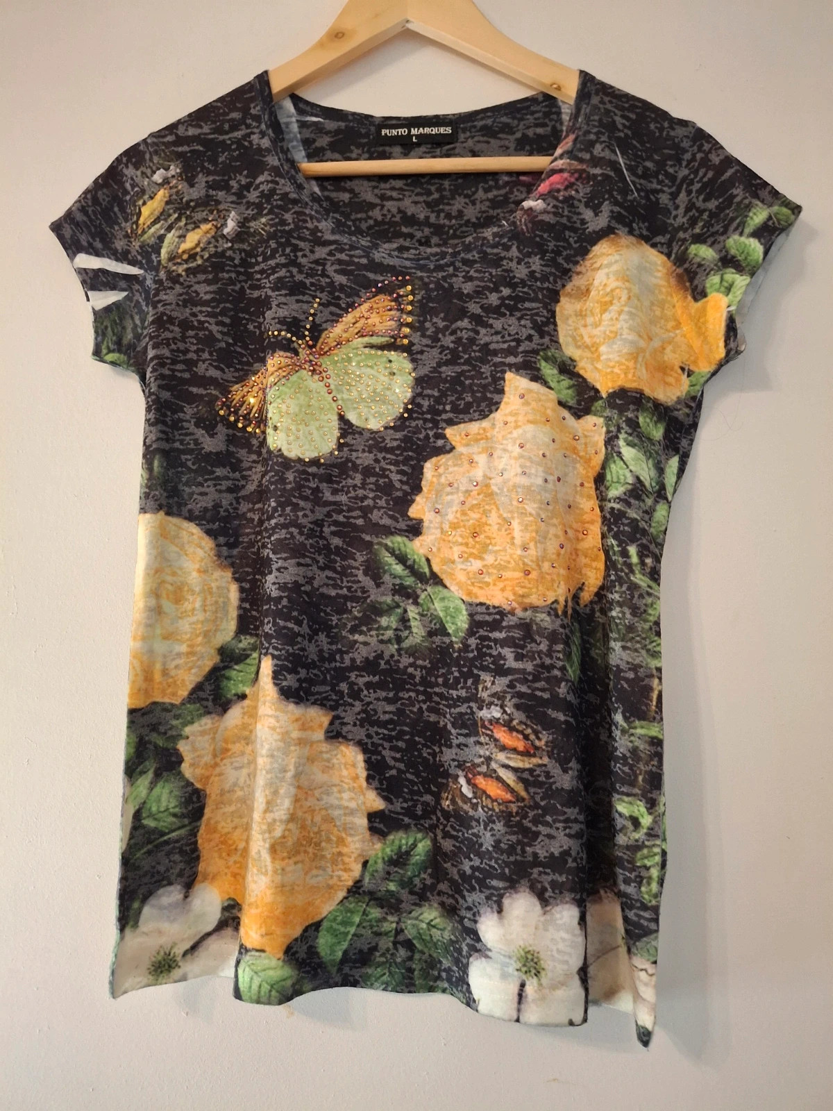 Haut fantaisie strass et fleur