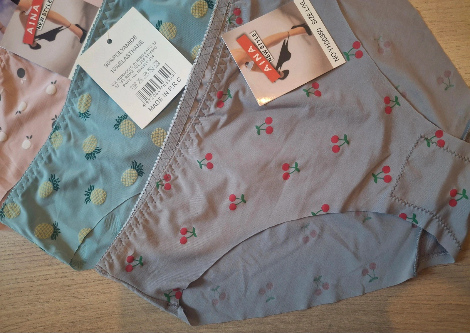 Lot slips sans couture seconde peau fantaisie – Aïna – taille XL / 42 / 14 3