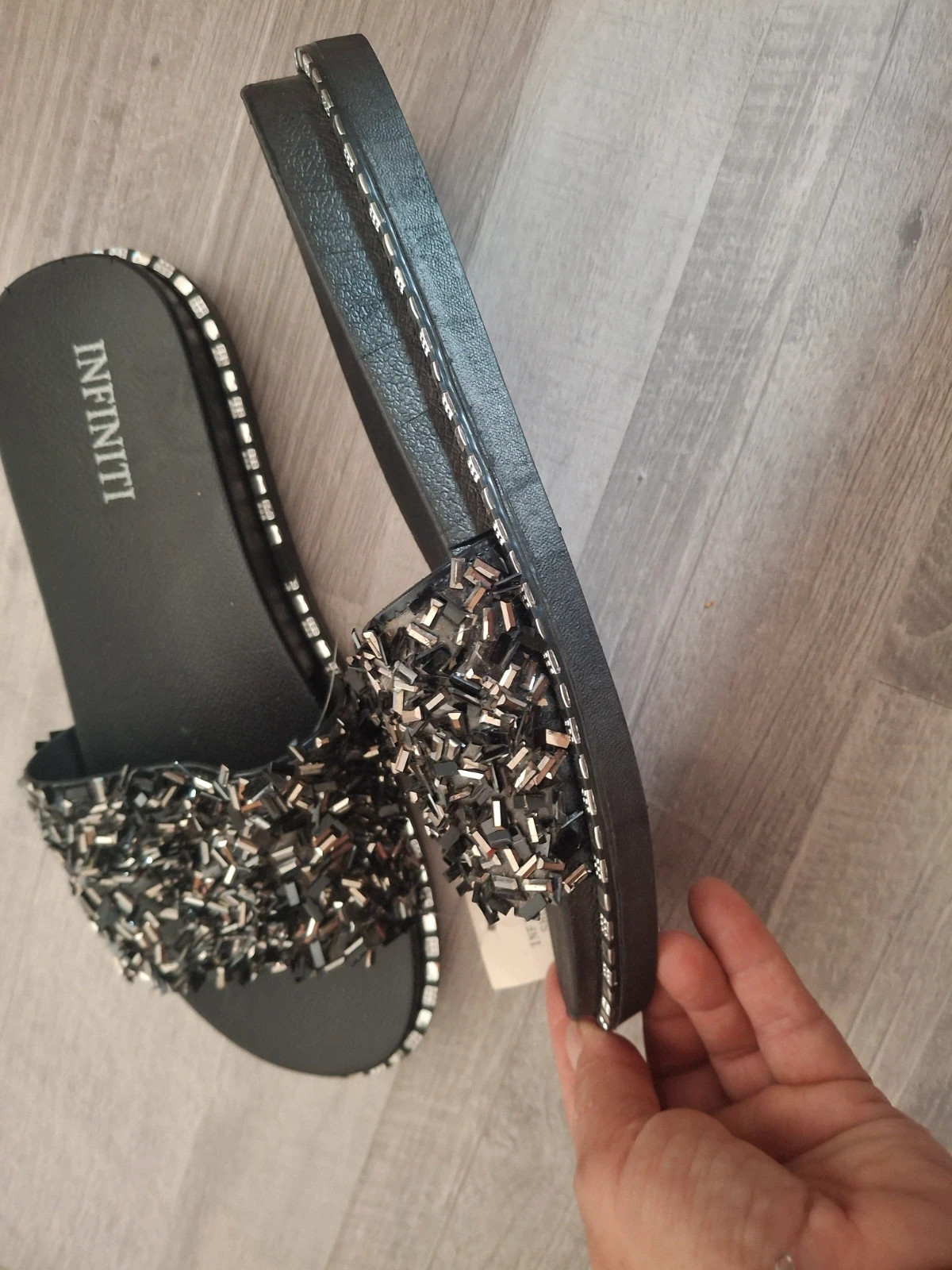 Nue pieds noir a semelle strass – Infinity – taille 39 2