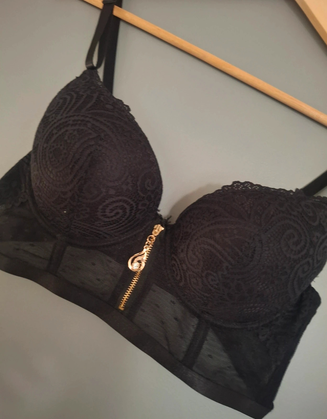 Bustier dentelle noire avec bretelles réglable et amovible – Ancona – taille 90B 2