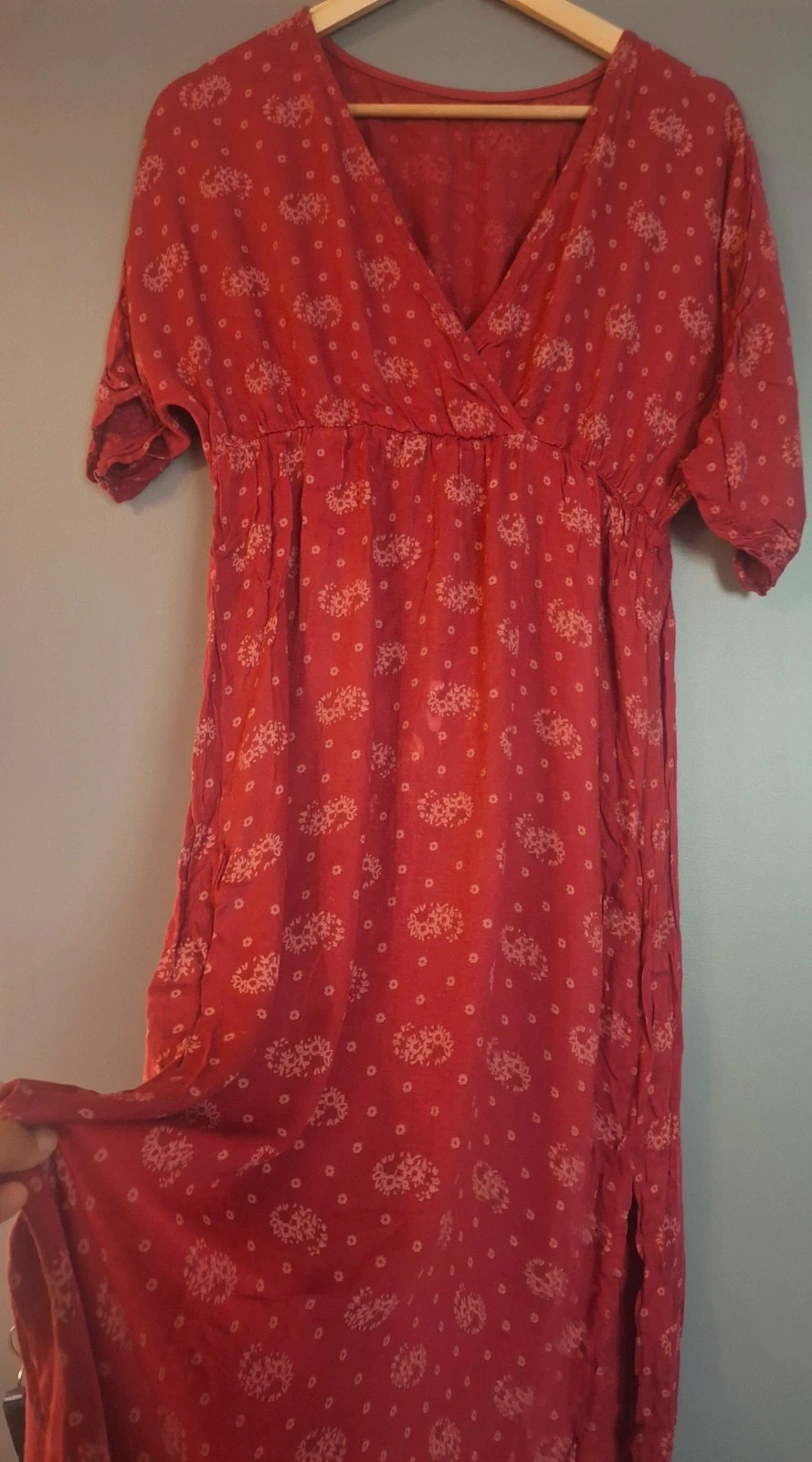 Robe rouge fluide cache cœur mi longue – boutique indépendante – taille Taille unique 5