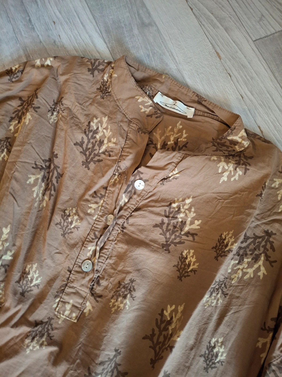 Chemisier léger manches retroussable – Beige – taille Taille unique 3
