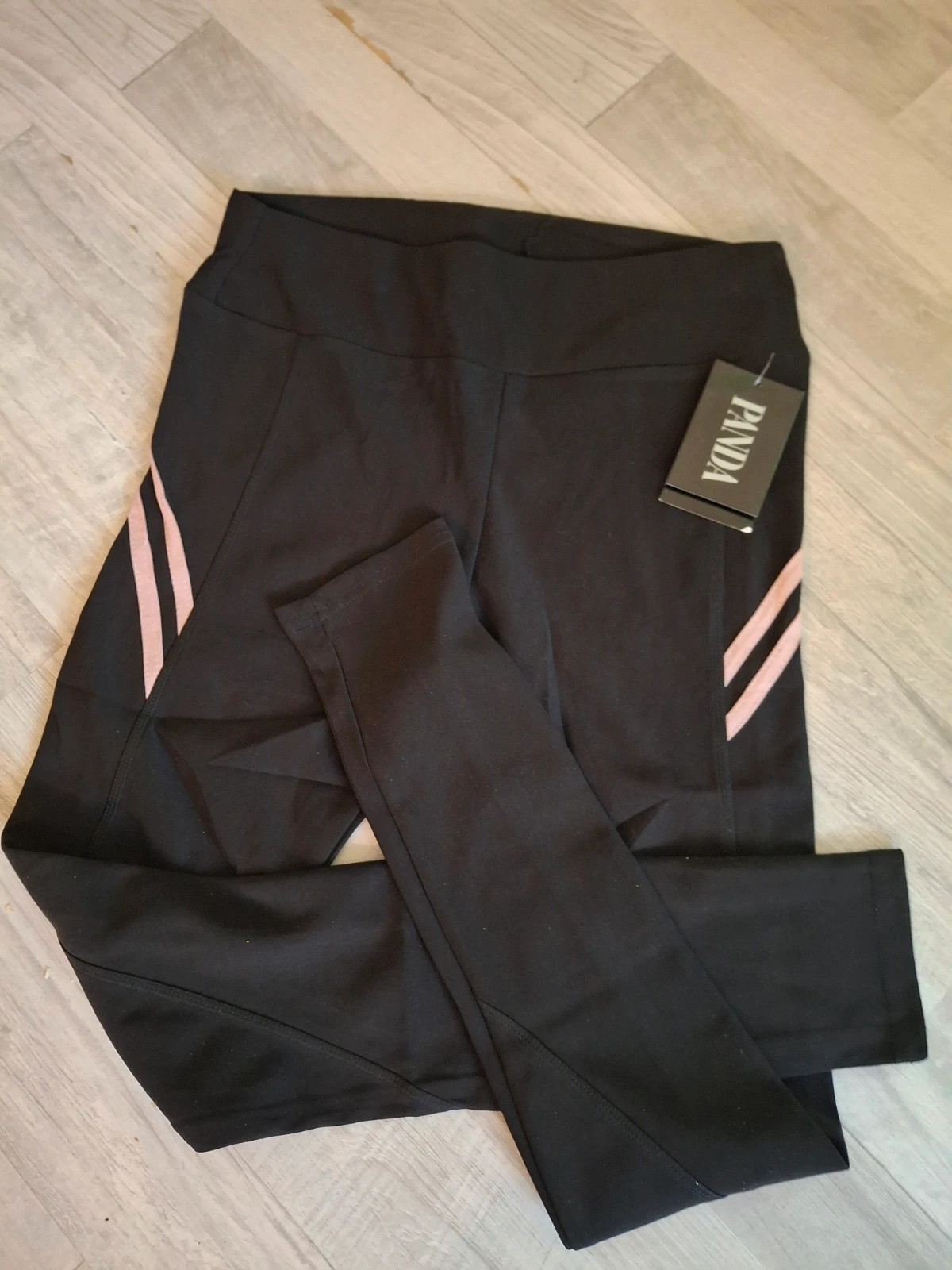 Legging sport noir bandes rose