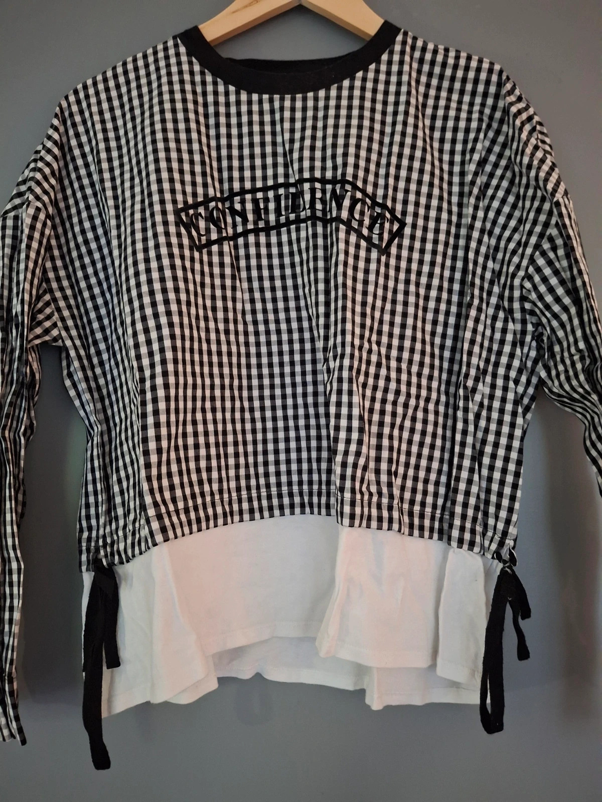 Haut noir style vichy Bershka – Bershka – taille L / 40 / 12 4