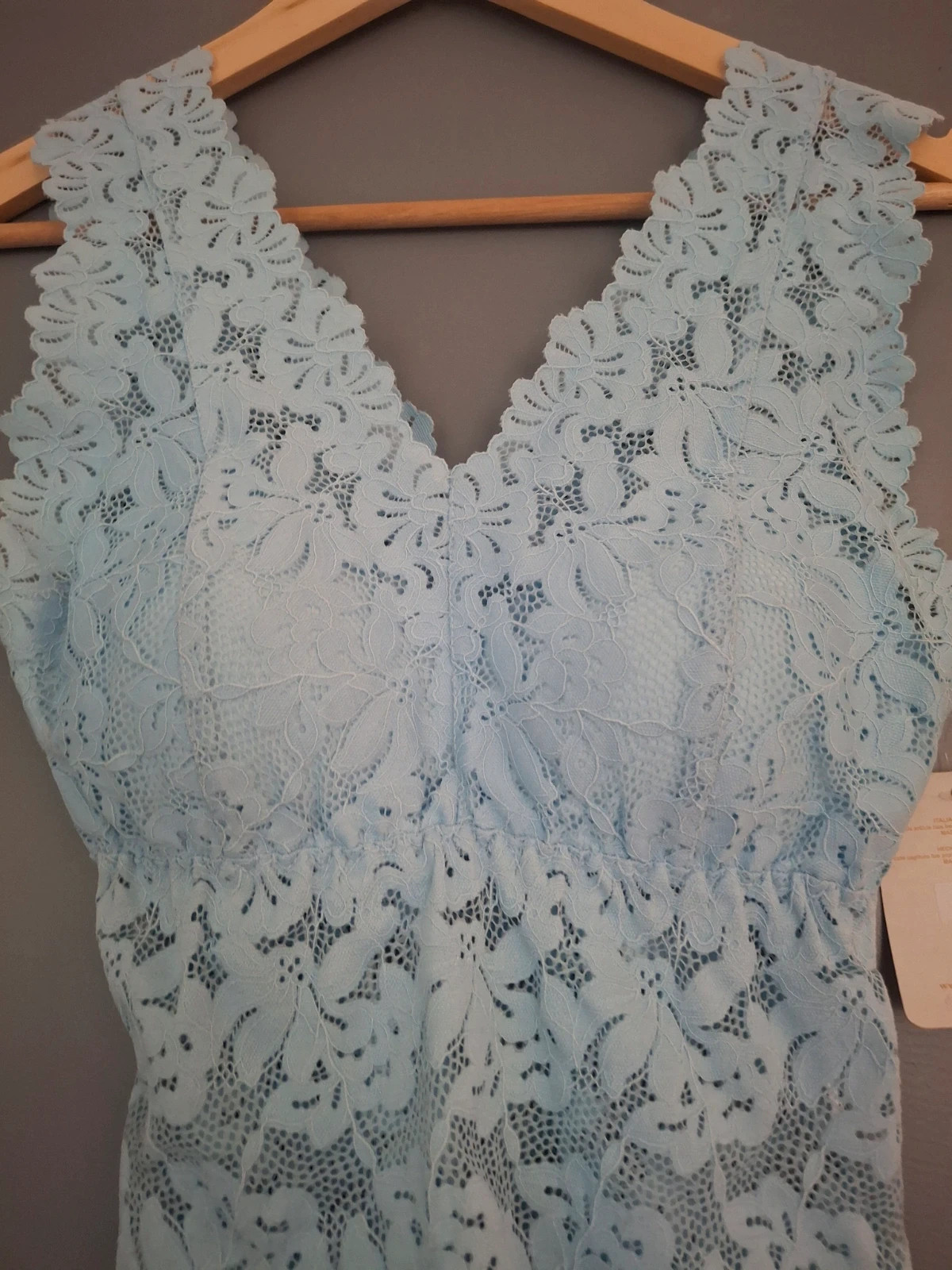 Top dentelle bleu ciel confortable e chic – kimery – taille Taille unique 3