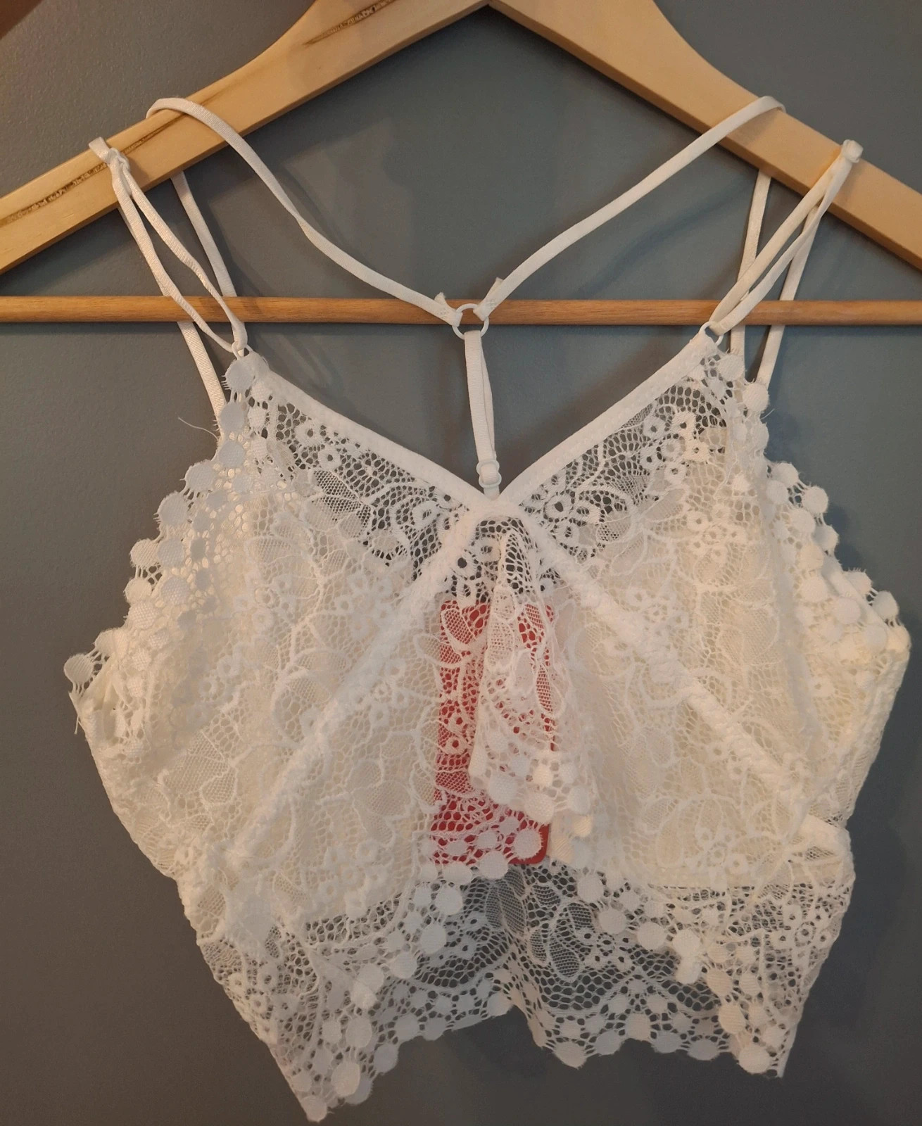 Bralette crop top dentelle blanche bretelles croisé – Tendance – taille Taille unique 2