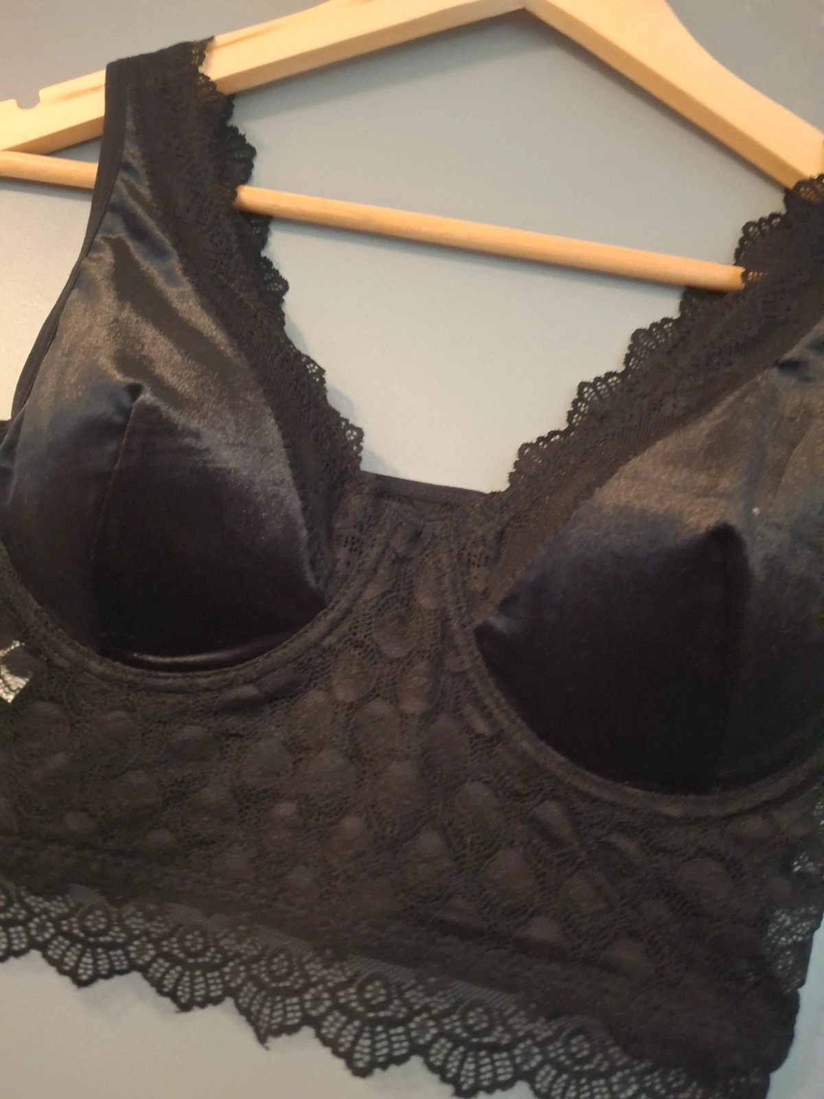 Brassière bustier élégante noir effet Velours – Ancona – taille L / 40 / 12 3