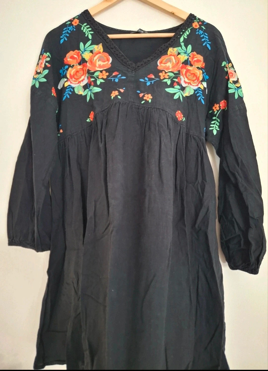 Robe en coton noir manches bouffante – Shein – taille XL / 42 / 14