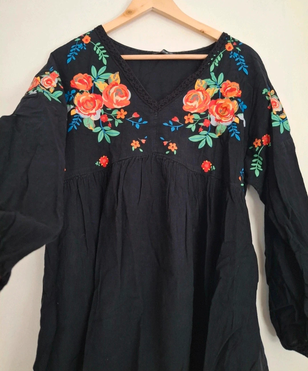 Robe en coton noir manches bouffante – Shein – taille XL / 42 / 14 2