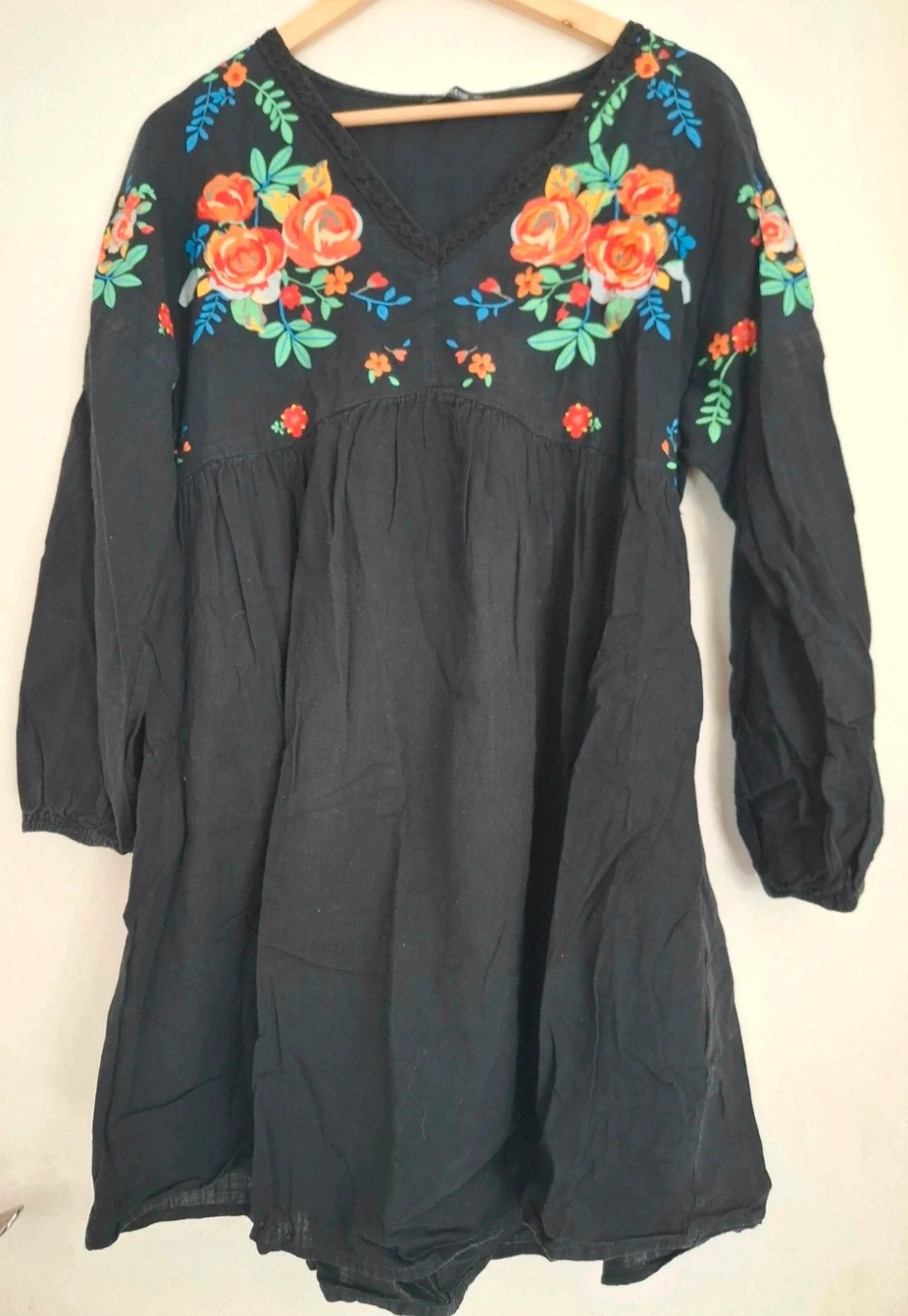 Robe en coton noir manches bouffante – Shein – taille XL / 42 / 14 3