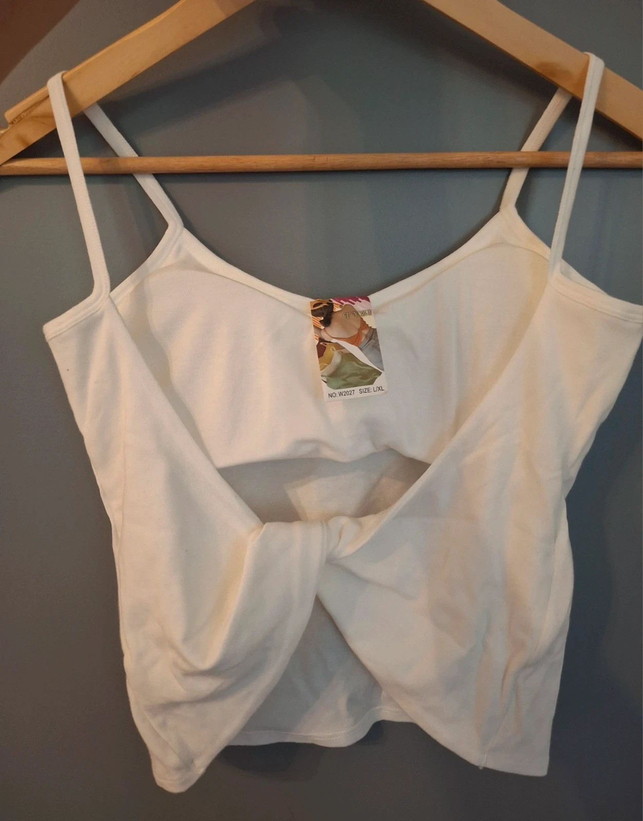 Crop top en coton noué au dos blanc – Ancona – taille XL / 42 / 14 2