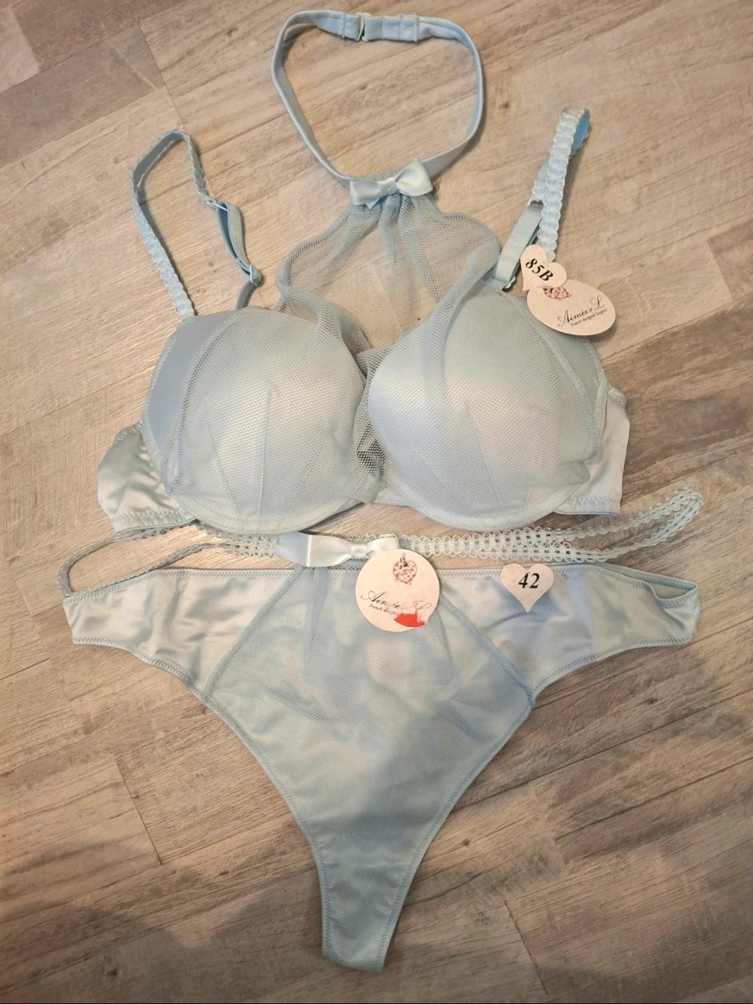Ensemble lingerie 2pces bleu ciel hyper tendance