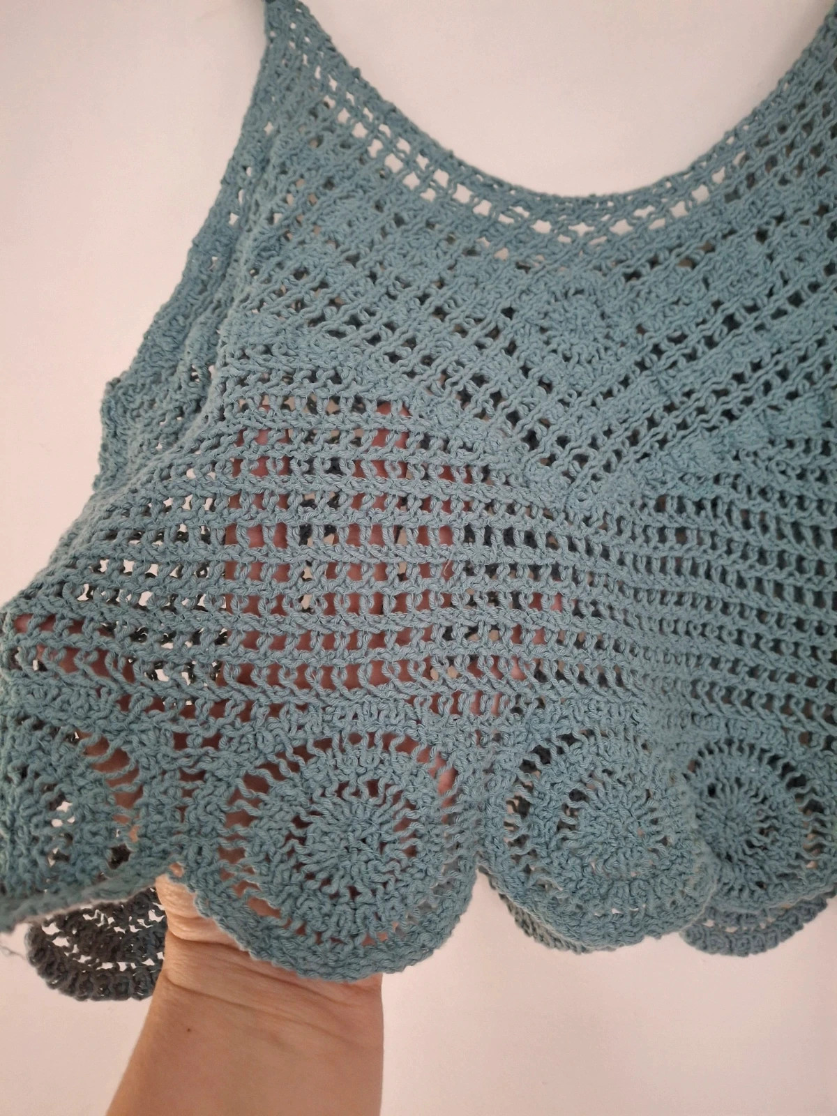 Crop top dentelle en crochet – Belle – taille Taille unique 2