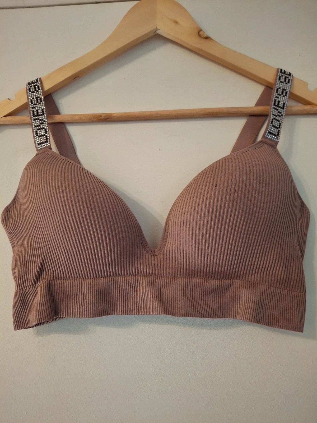 Bralette micro fibres bretelles strass