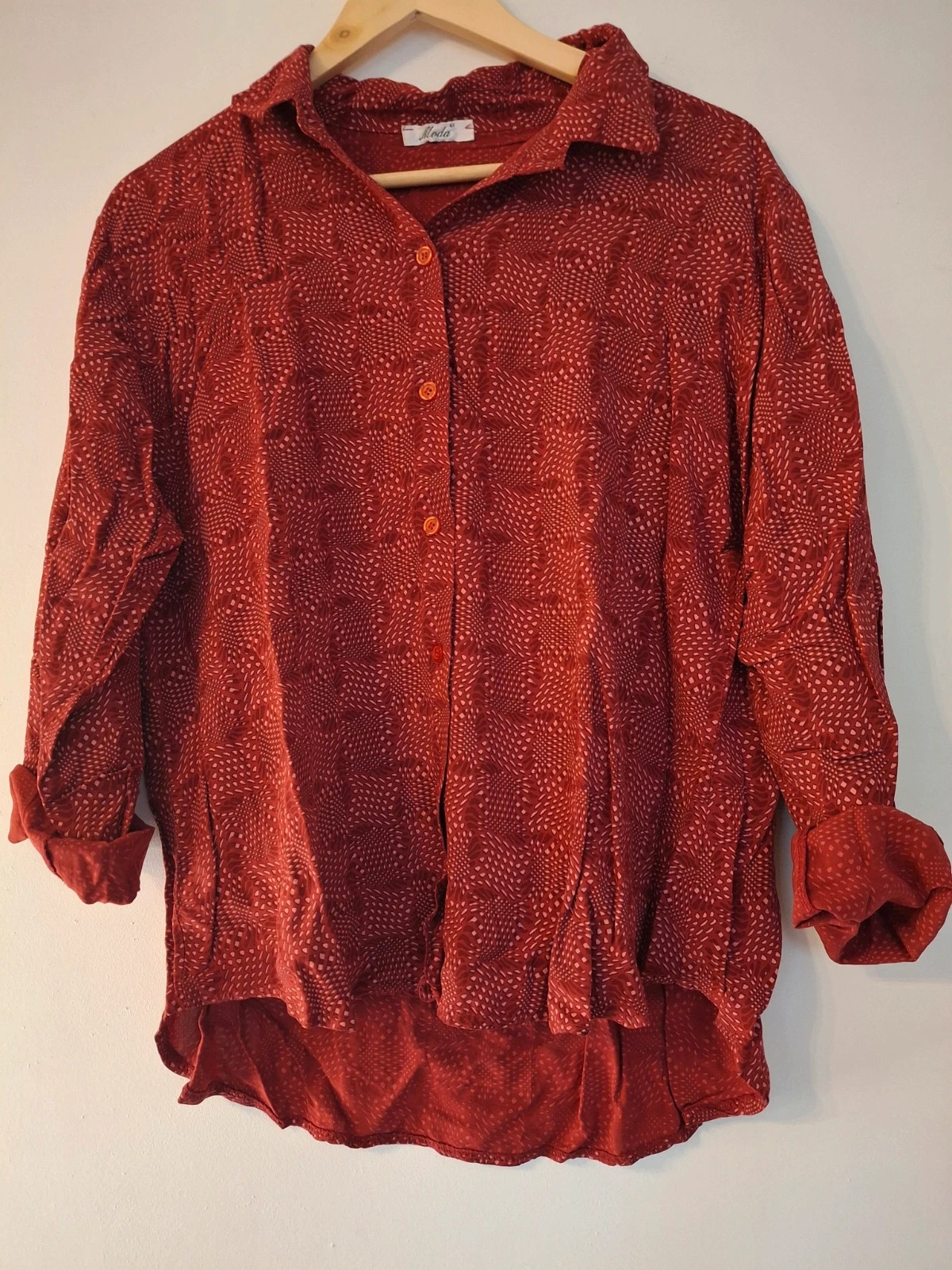 Chemisier fluide rouge bordeaux – MODA – taille Taille unique 2