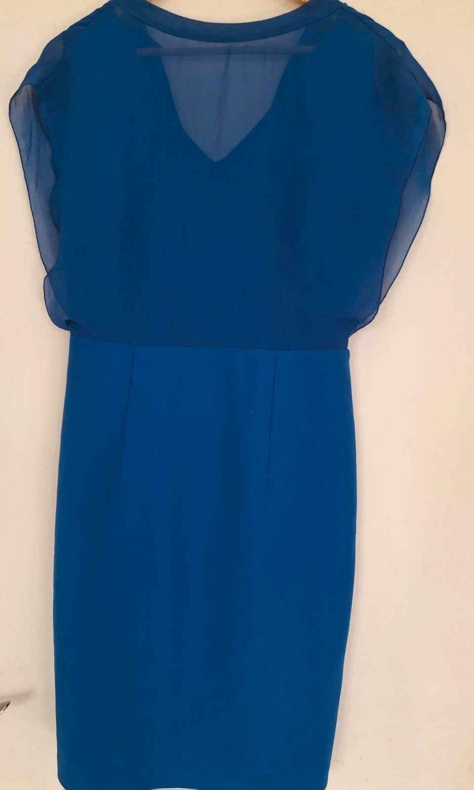 Robe élégante bi matière bleu – joymiss – taille L / 40 / 12